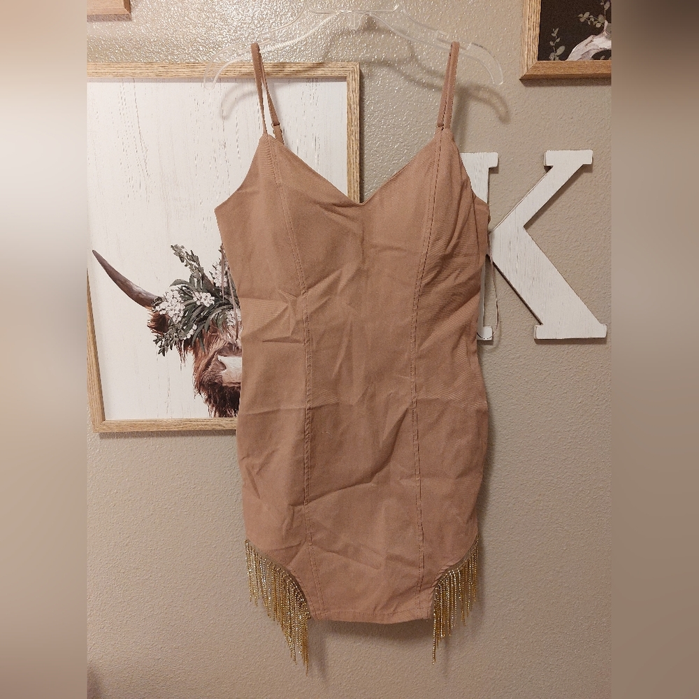 Haute Monde Bodycon dress with fringe -NFR